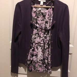 WHBM Purple Long-Sleeve Cardigan